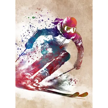 Plakát Plakát, Obraz - Ski sport art, Justyna Jaszke