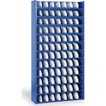 Plechový regál s 96 přepážkami, 1980x1000x300 mm