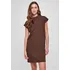 Dámské šaty Urban Classics Ladies Turtle Extended Shoulder Dress hnědé, XS