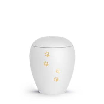 Smuteční dekorace Zvířecí urna Verona Paws - Bílá 1,5l