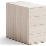 PLAN Kancelářský přístavný kontejner BLOCK Wood, 4 zásuvky, dub přírodní