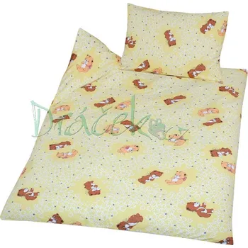 Povlečení Dětské povlečení Méďa kytičky žluté malé