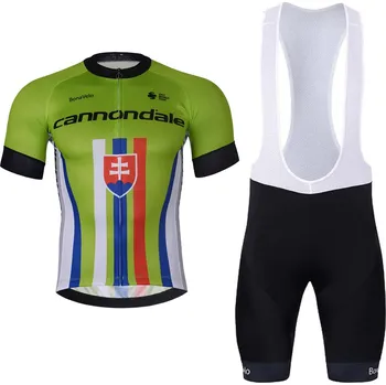 cyklistický dres BONAVELO Cyklistický krátký dres a krátké kalhoty - CANNONDALE SK - černá/zelená
