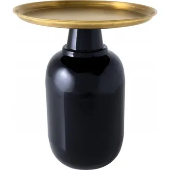 Konferenční stolek Odkládací stolek ELEGANCIA 50 CM černý/zlatý