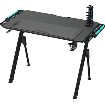 Psací stůl Herní stůl FALCON s LED RGB podsvícením 116x60 cm černá