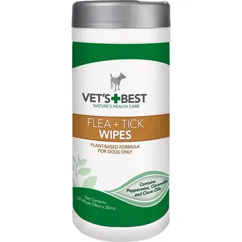 VET’S BEST Čisticí utěrky pro snížení rizika výskytu blech a klíšťat 50ks