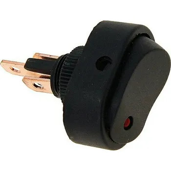 přepínač CARMOTION | Přepínač kolébkový oválný s červenou LED diodou, 86109