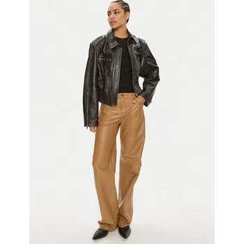 Dámské oblečení 2NDDAY Kožené kalhoty Loke 2000563642 Hnědá Straight Leg 38