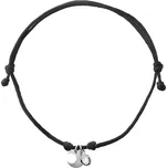 JVD Dámský stříbrný náramek na černé kůži SVLB0282XH20B00