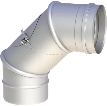 Kouřovod Nerez koleno otočné s čistícím otvorem 0-90° 180/1mm