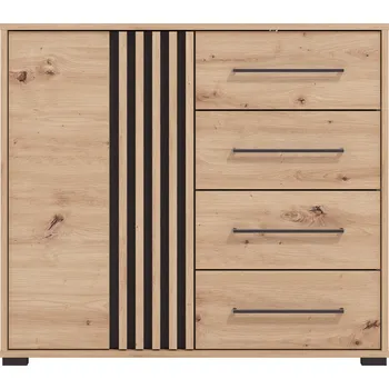 Komoda Komoda kombinovaná dub artisan/černá ASCALON