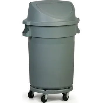 Venkovní odpadkový koš Pojízdná plastová nádoba na odpad s výklopným víkem, 120 l