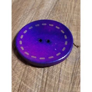 Knoflík Dřevěný dekorační knoflík průměr 45 mm fialová