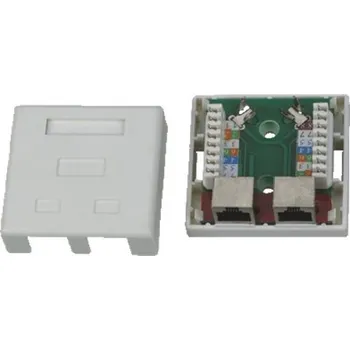 LYNX Zásuvka 2port STP Cat5E blok 110 Elektrická zásuvka LYNX Zásuvka 2port STP Cat5E blok 110