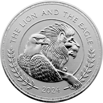 Stříbrná investiční mince British Lion and American Eagle 1 Oz 2024