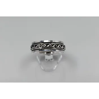 Prsten Pánský stříbrný prsten Vlnka – Ag 925/1000, antistresový design s posuvným kroužkem Velikost prstenu: 65/20,7