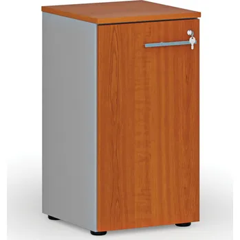 Policová skříň Nízká kancelářská skříň s dveřmi PRIMO GRAY, 400 x 420 x 740 mm, šedá/třešeň