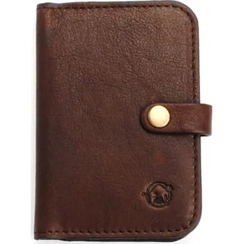 Tmavě hnědý kožený obal na karty, vizitkář DIVOKY BYK