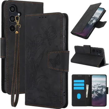 Pouzdro na mobilní telefon AxyzCase Flowers knížkové pouzdro na mobil Samsung Galaxy A15 LTE - černé