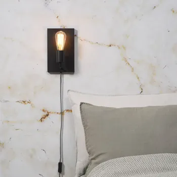 Lampička IT´S ABOUT ROMI IT'S ABOUT ROMI Madrid nástěnné svítidlo nahoru černé - kabel 200 cm černá 1 x 60 W