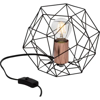 Lampička Brilliant Stolní lampa Synergy se stínidlem ve tvaru klece černá. měď 1 x 60 W - Doprava zdarma