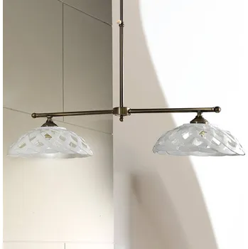 Ceramiche Závěsné světlo Emanuel keramika 2zdrojové - průměr stínidla 32 cm antická mosaz, bílá 2 x 60 W - Doprava zdarma