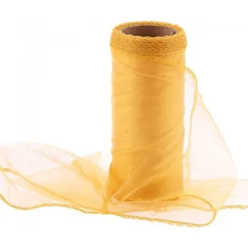 Organza obšitá 12cm/9m - zlatá - 240016