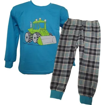 Chlapecké pyžamo Chlapecké pyžamo Betty Mode tyrkysové traktor s radlicí