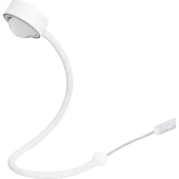 Lampička Stolní lampa LIGHTME Powerlens Snake, bílá, ohebné rameno 1 x 4,8 W LED - Doprava zdarma