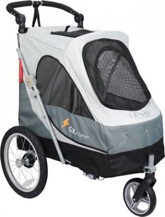 Kočárek pro psy PetStro AVENTURA - SAFARI do 30 kg (tmavě šedá-šedá)