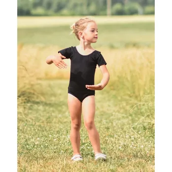 Dívčí tričko Dívčí baletní, gymnastický dres, ČERNÝ 146