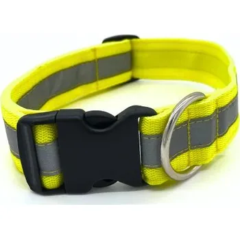 Obojek pro psa DOGSTORE Reflexní obojek, nastavitelná délka Barva: Žlutá