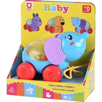 Hračka Rappa Slon tahací s kuličkami