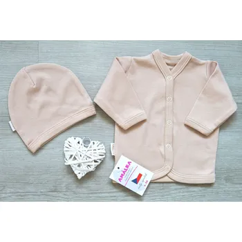 Kojenecká bunda AMÁLKA Bavlněný kabátek s čepičkou, oříškový Velikost: 68