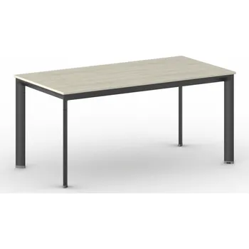 Psací stůl Jednací kancelářský stůl PRIMO INVITATION, 160x80 cm, černá podnož, dub přírodní