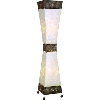 Lampička Woru Stojací lampa Adrian, mušle Capiz, výška 100 cm - Délka zástrčkového kabelu 200 cm bílá, černá 2 x 40 W - Doprava zdarma