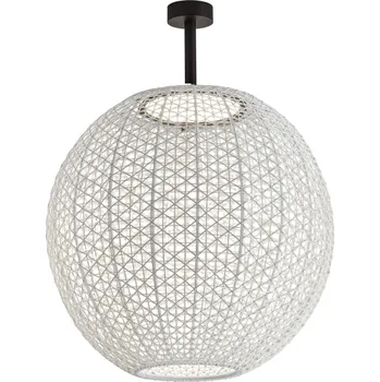 Lampička Venkovní stropní svítidlo Bover Nans Sphere PF/80 LED béžové barvy - baldachýn - Ø 12 cm, výška 5 cm grafitově hnědá, béžová 1 x 24 W LED - Doprava zdarma