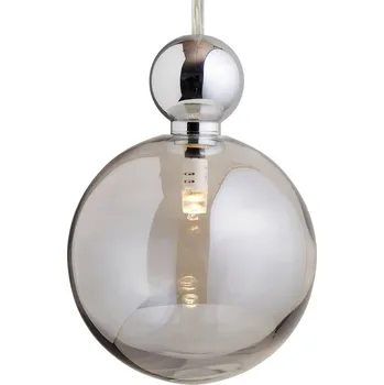 EBB & FLOW Uva L závěsné světlo, koule stříbrná kouřově šedá - Stříška - Ø 8,8 cm, výška 4 cm stříbrná, kouřově šedá 1 x 1,5 W LED - Doprava zdarma