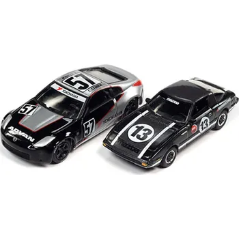 autíčko Nissan 350Z #57 2006 + Mazda RX-7 #13 1981 1:64 - Johnny Lightning Sada: Nissan 350 Z No.57 2006 + Mazda RX7 No. 13 1981 - sběratelský model auta