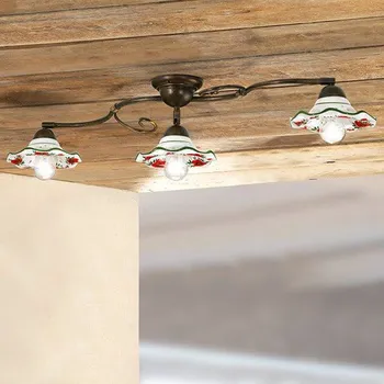 Ceramiche Stropní světlo ROSOLACCI, keramická stínidla 3zdr - Ø stínidla na lampu 18 cm bílá, červená, zelená, bronzová 3 x 60 W - Doprava zdarma