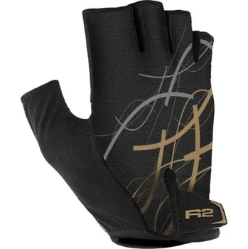 cyklistický dres dámské cyklistické rukavice R2 Easer - Černá/zlatá, L