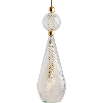 EBB & FLOW Smykke L gold crystal swirl - Stříška - Ø 7,9 cm, výška 7,8 cm zlatá, čirá 1 x 25 W - Doprava zdarma