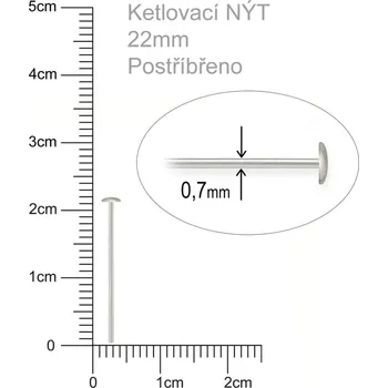 Nýt Ketlovací Nýt velikost 22mm. Barva stříbrná.