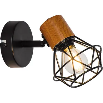 Lampička Viokef Nástěnné svítidlo Vega s klecovým stínidlem černá 1 x 42 W - Doprava zdarma