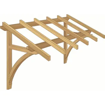 Stříška nad vchodové dveře Vchodová stříška Brixen 2000 x 1200 mm smrk