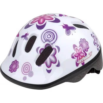 Cyklistická přilba Přilba dětská PRO-T FAFE bílá KVĚTY 44-48cm