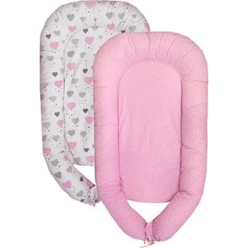 Hnízdečko pro miminko Cosing Hnízdečko Sleeplease Srdíčka růžová