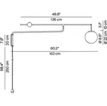 Nástěnné svítidlo Luceplan Malamata, kartáčovaná mosaz - Výška nástěnného držáku 20 cm; délka zástrčkového kabelu 250 cm; Ø difuzoru 22 cm broušená mosaz, opál 1 x LED dioda - Doprava zdarma