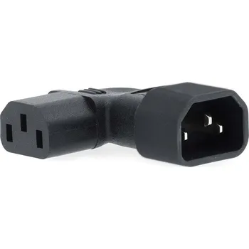 Napájecí kabel NEDIS napájecí adaptér z IEC-320-C13 na IEC-320-C14/ úhlový levý/ černý