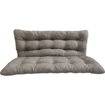 Zahradní nábytek Polstr a opěrka na zahradní houpačku - 130 cm - šedý puntík - 130 cm